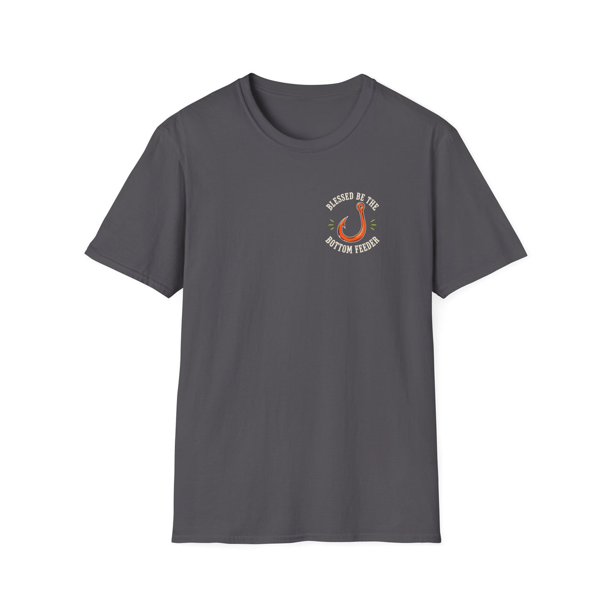 Blessed Be the Bottom Feeder Dark Christian Fishing T-Shirt - Psalm 40:2