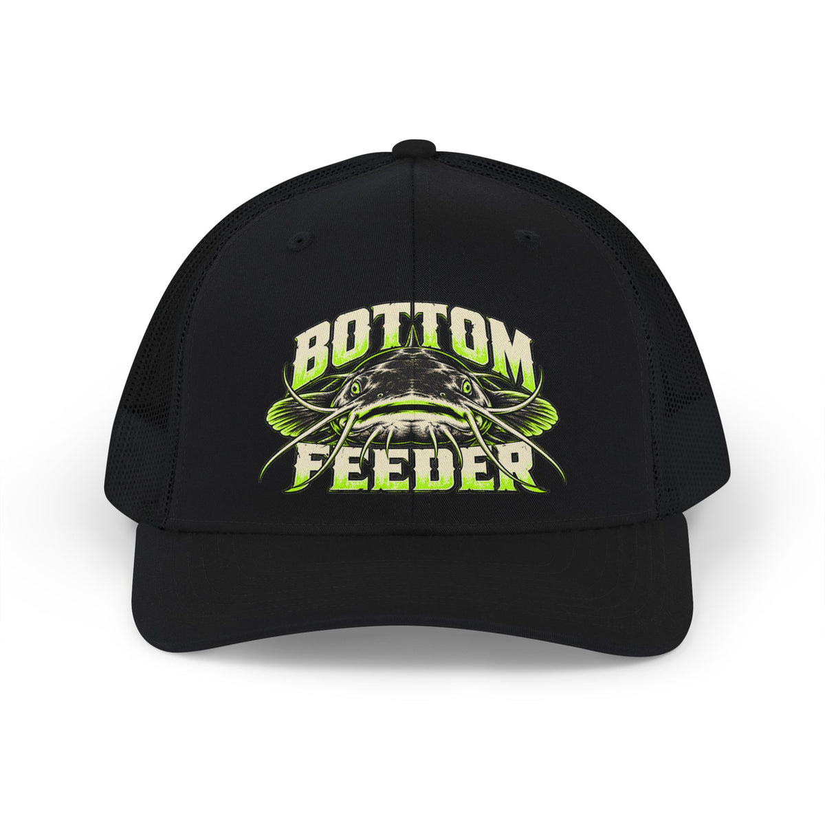 Bottom Feeder Catfish Trucker Hat - Black Richardson 112 Snapback