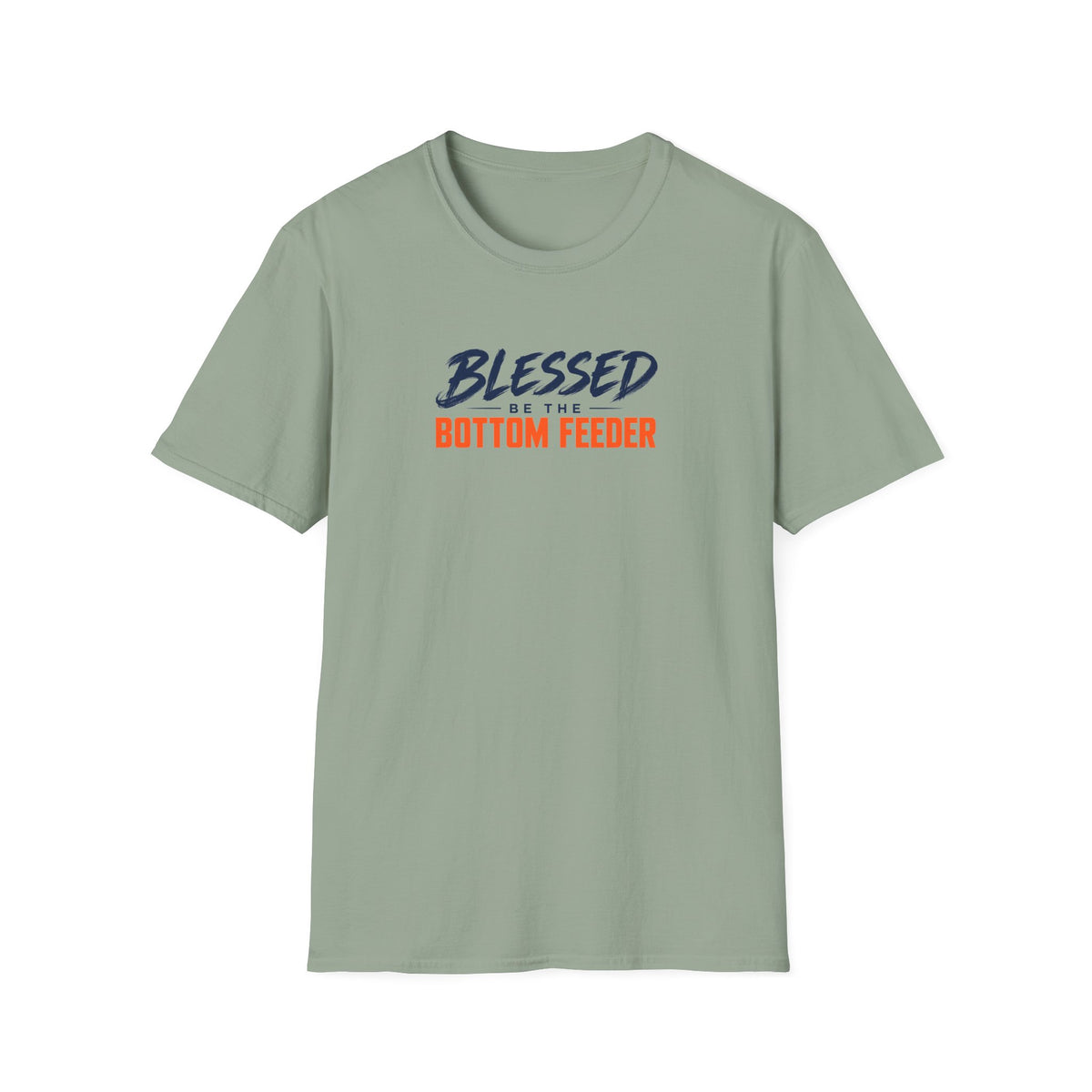 Blessed Be the Bottom Feeder Front & Back Christian Fishing T-Shirt - Psalm 40:2