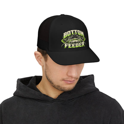 Bottom Feeder Catfish Trucker Hat - Black Richardson 112 Snapback