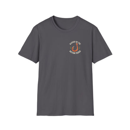 Blessed Be the Bottom Feeder Dark Christian Fishing T-Shirt - Psalm 40:2