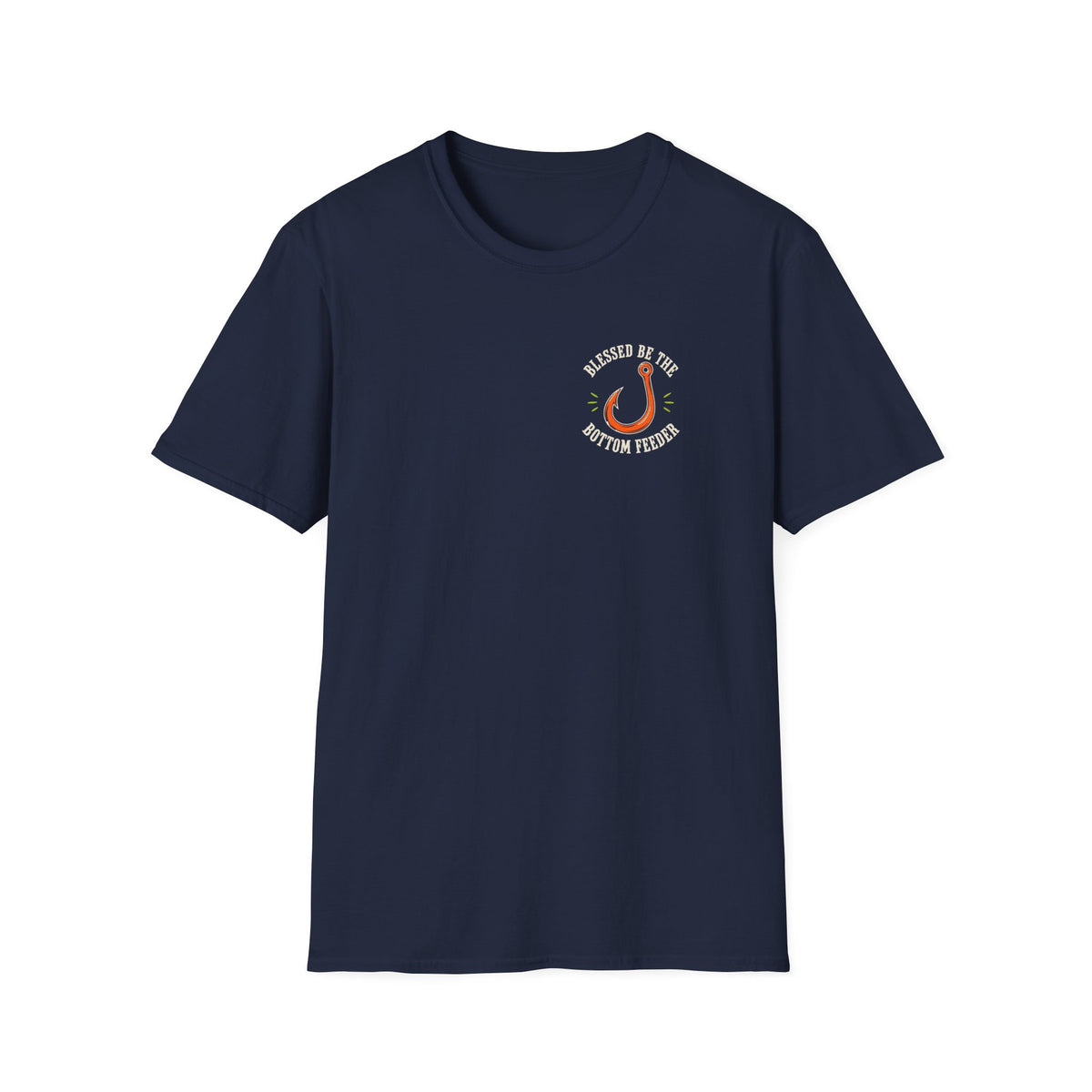 Blessed Be the Bottom Feeder Dark Christian Fishing T-Shirt - Psalm 40:2