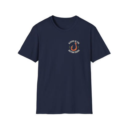 Blessed Be the Bottom Feeder Dark Christian Fishing T-Shirt - Psalm 40:2