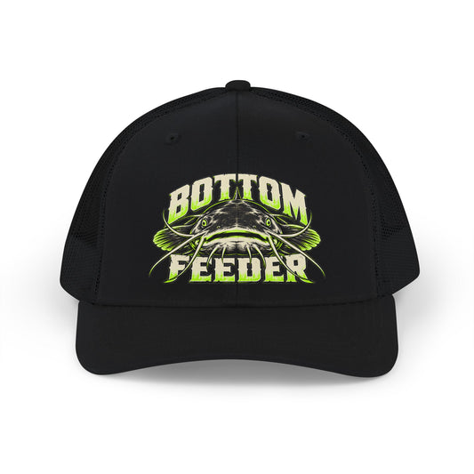 Bottom Feeder Catfish Trucker Hat - Black Richardson 112 Snapback