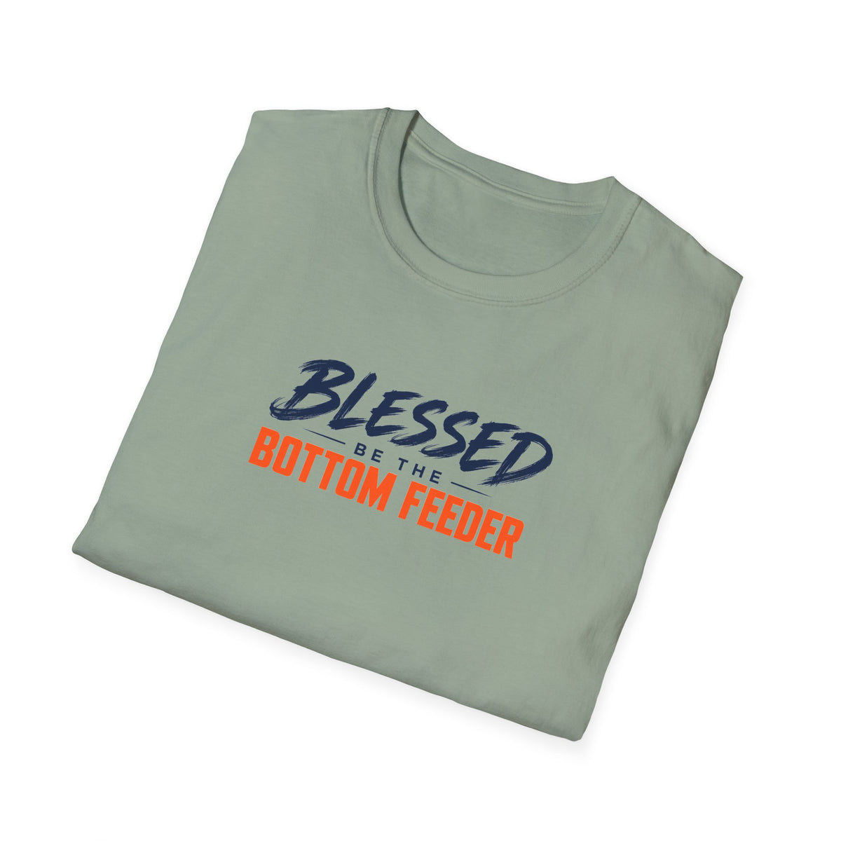 Blessed Be the Bottom Feeder Front & Back Christian Fishing T-Shirt - Psalm 40:2