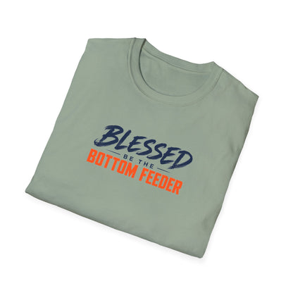 Blessed Be the Bottom Feeder Front & Back Christian Fishing T-Shirt - Psalm 40:2