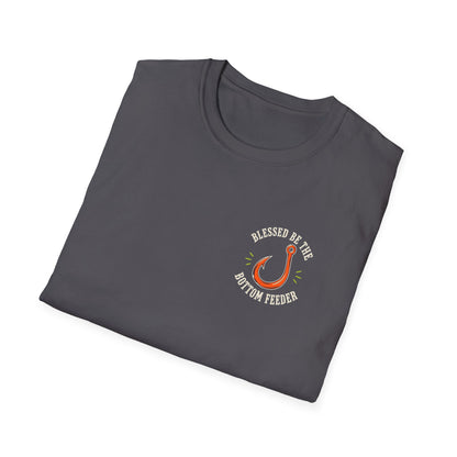 Blessed Be the Bottom Feeder Dark Christian Fishing T-Shirt - Psalm 40:2